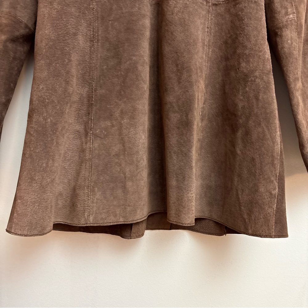 Vintage Fitted Leather Suede Sonoma Jacket Womens XL With Stitching Detail Brown - Picture 11 of 15